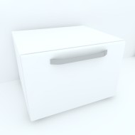Armonia Comoda alba cu 1 sertar cu maner front MDF Alb Lucios Armonia Comoda alba cu 1 sertar cu maner front MDF Alb Lucios